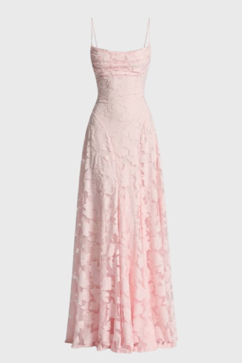 Jacquard maxi dress with thin straps - Vivienne