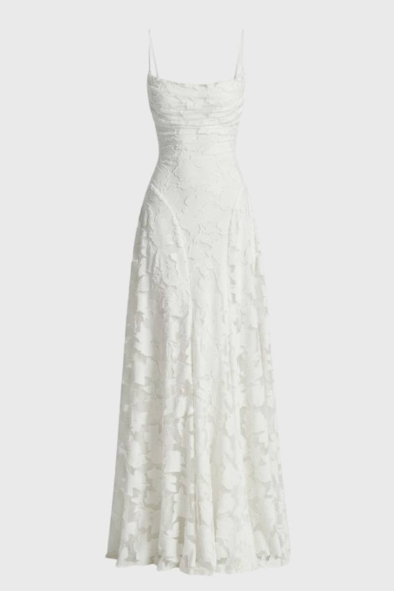 Jacquard maxi dress with thin straps - Vivienne