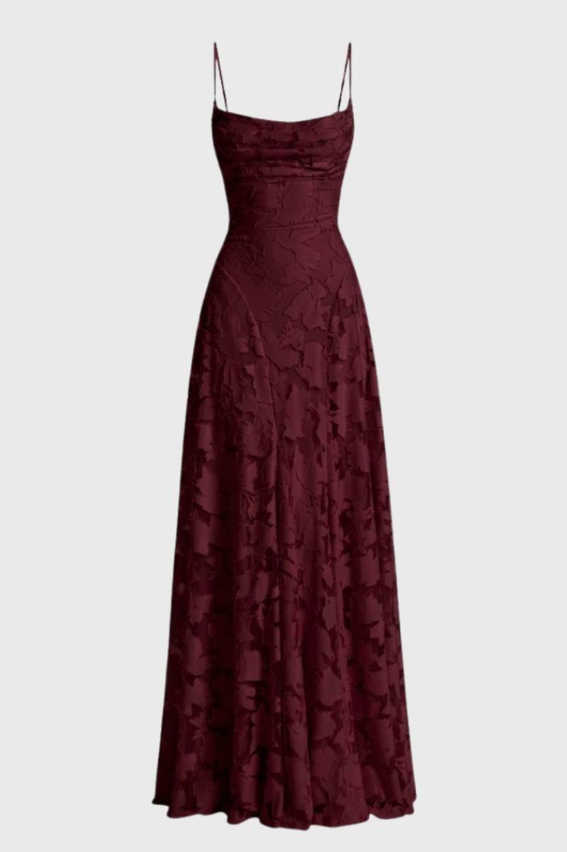 Jacquard maxi dress with thin straps - Vivienne