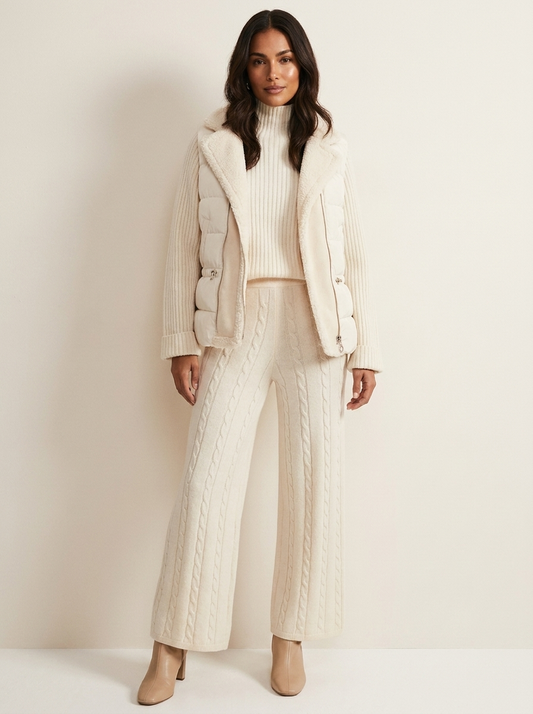 Knitted lounge set with vest - Aurelia