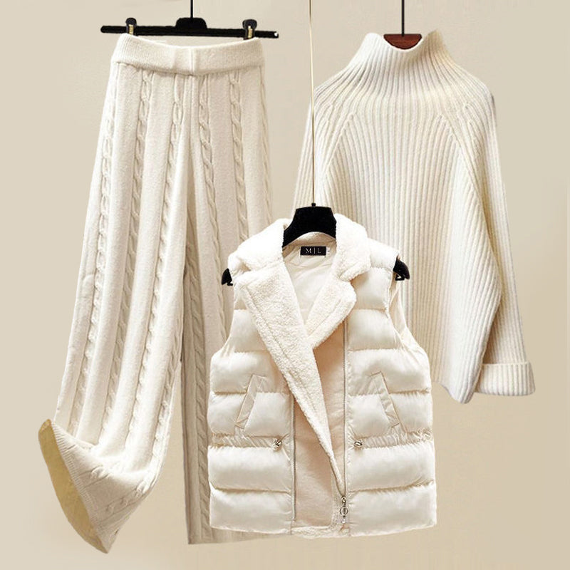 Knitted lounge set with vest - Aurelia