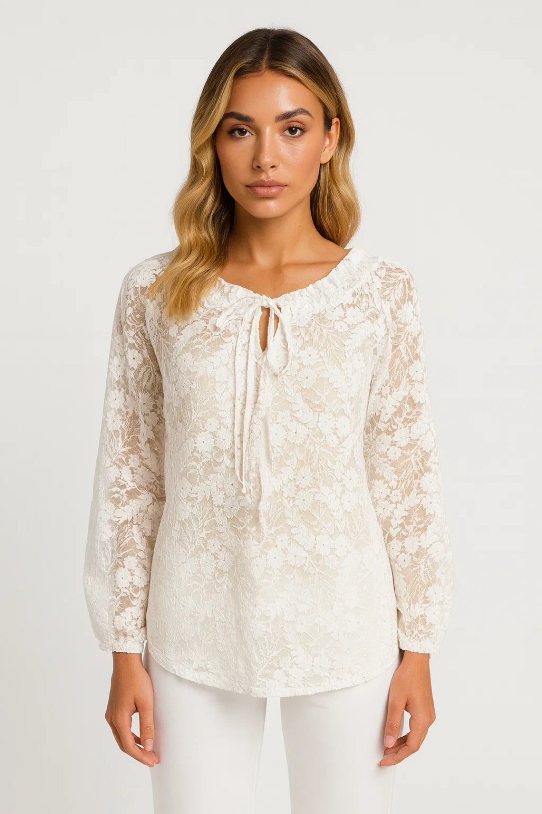 Lace blouse with bow detail - Élise