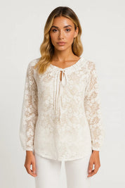 Lace blouse with bow detail - Élise