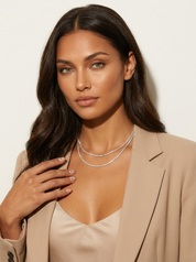 Layered Sparkle Chain Necklace - Aria
