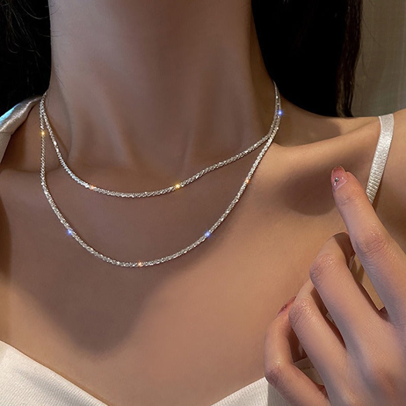 Layered Sparkle Chain Necklace - Aria