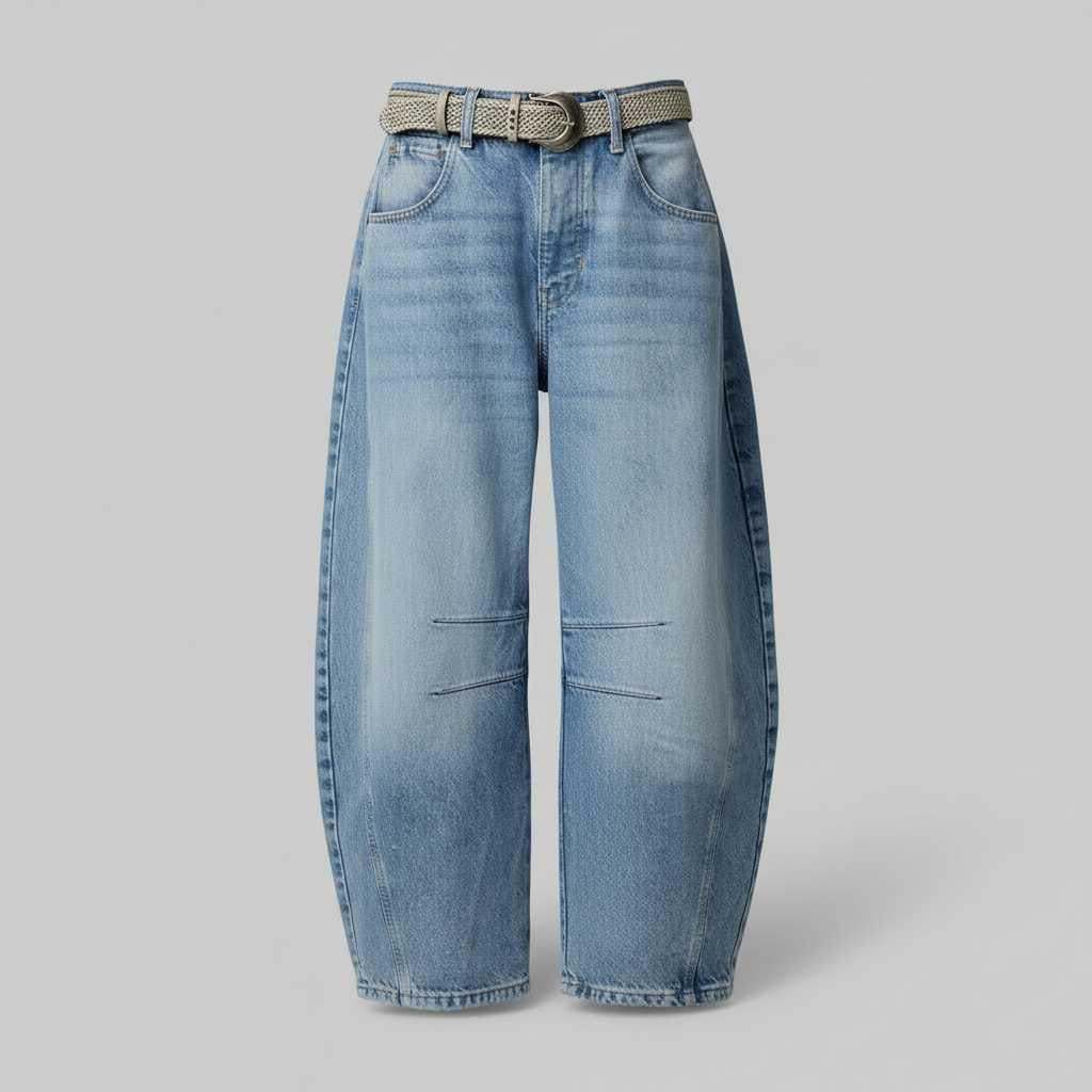Leopard Print Barrel Jeans | Women's Casual Denim