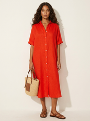 Lightweight button-down blouse dress - Sophie