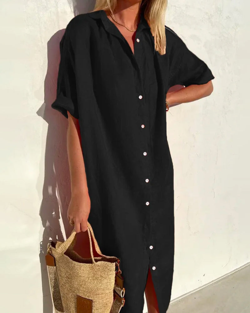 Lightweight button-down blouse dress - Sophie