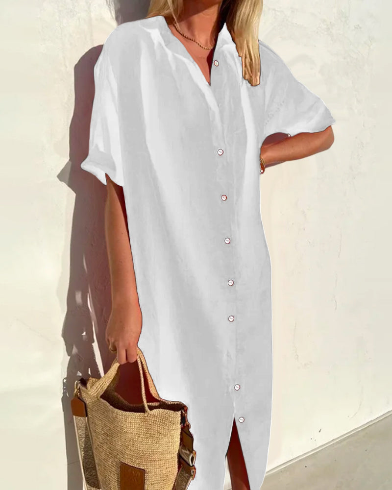 Lightweight button-down blouse dress - Sophie
