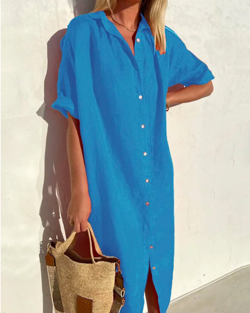 Lightweight button-down blouse dress - Sophie