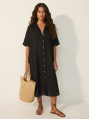 Lightweight button-down blouse dress - Sophie
