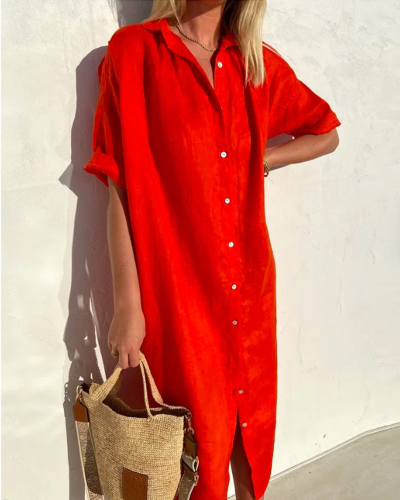 Lightweight button-down blouse dress - Sophie