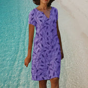 Lightweight dress with a leaf print - Rosalie