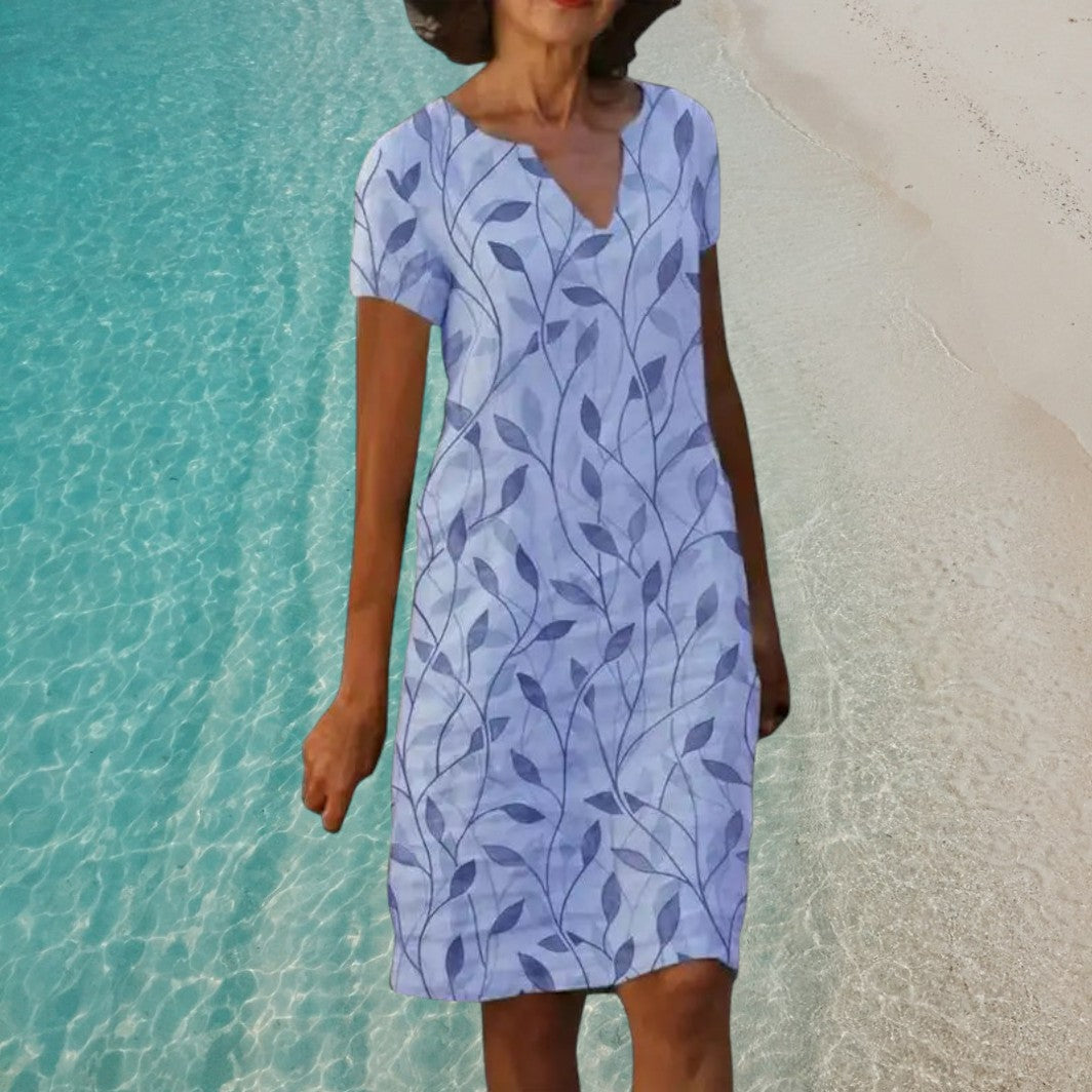 Lightweight dress with a leaf print - Rosalie