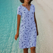 Lightweight dress with a leaf print - Rosalie