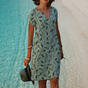 Lightweight dress with a leaf print - Rosalie