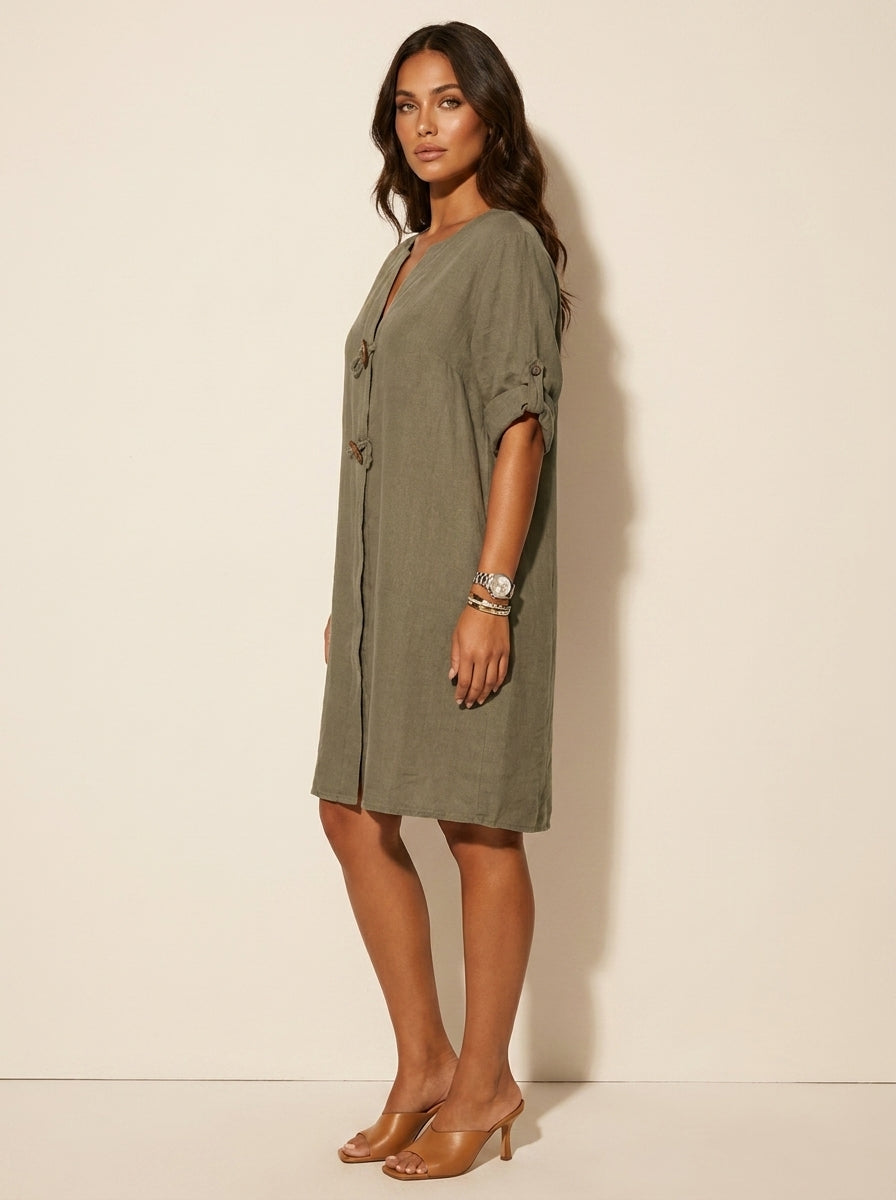 Lightweight linen-look dress - Fleur