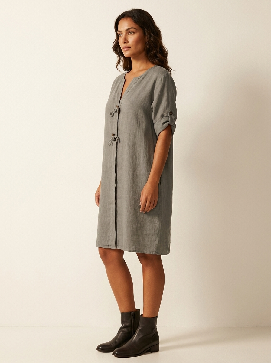 Lightweight linen-look dress - Fleur