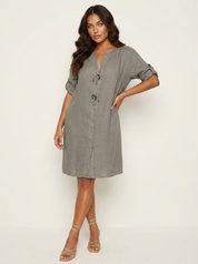 Lightweight linen-look dress - Fleur