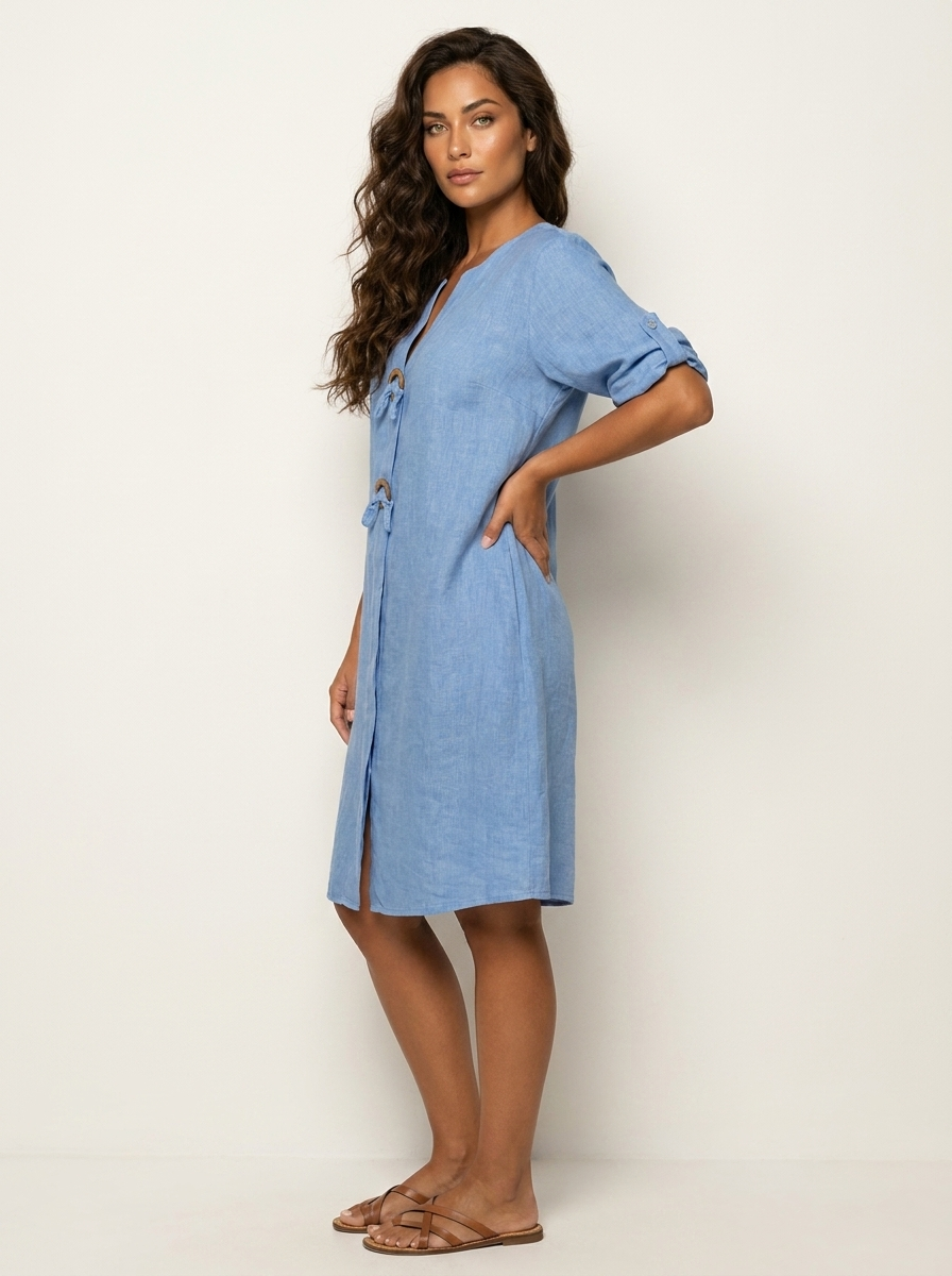 Lightweight linen-look dress - Fleur