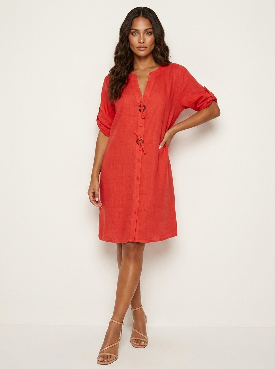 Lightweight linen-look dress - Fleur