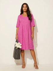 Lightweight linen-look dress with pockets - Nora