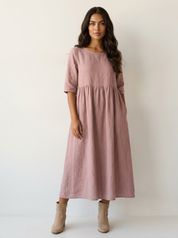 Lightweight midi dress with pockets - Emma