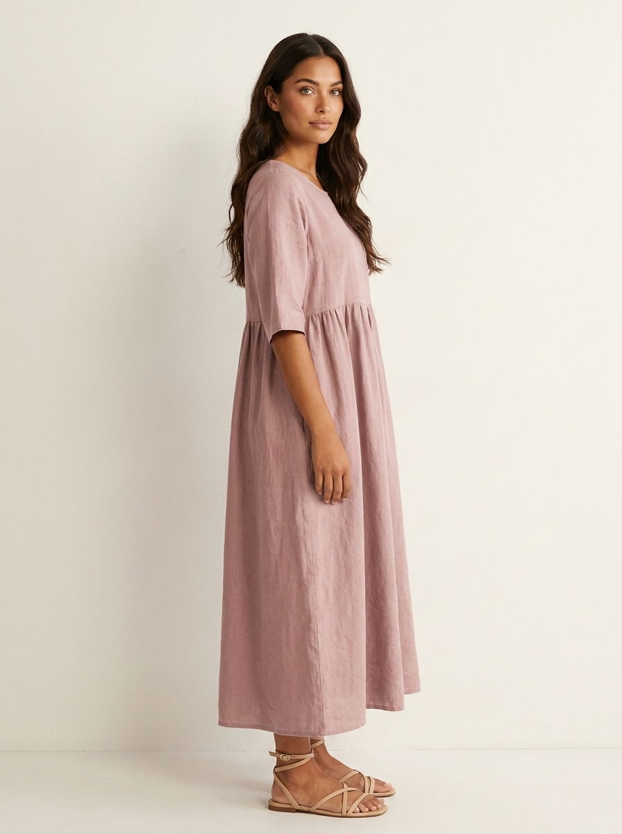 Lightweight midi dress with pockets - Emma