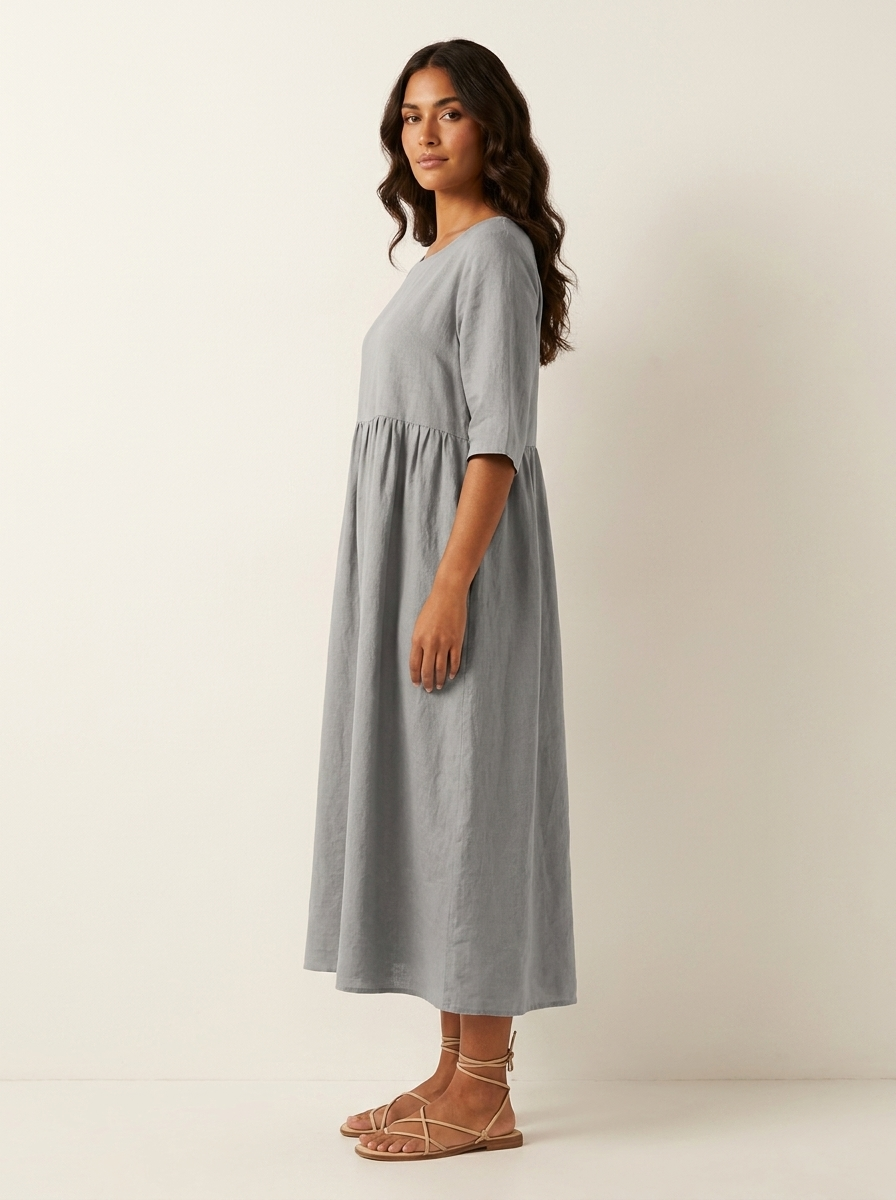 Lightweight midi dress with pockets - Emma