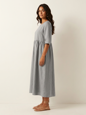 Lightweight midi dress with pockets - Emma