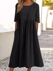 Lightweight midi dress with pockets - Emma