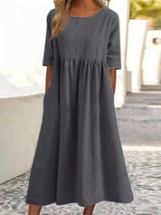 Lightweight midi dress with pockets - Emma