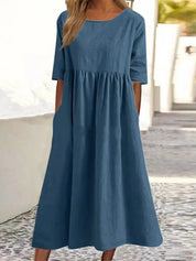 Lightweight midi dress with pockets - Emma