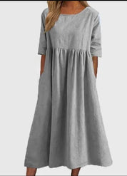 Lightweight midi dress with pockets - Emma