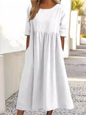 Lightweight midi dress with pockets - Emma