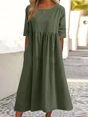 Lightweight midi dress with pockets - Emma