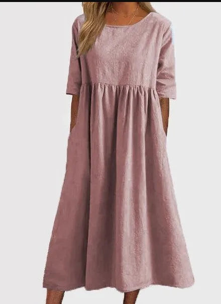 Lightweight midi dress with pockets - Emma