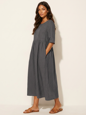 Lightweight midi dress with pockets - Emma