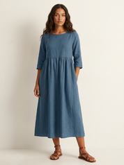 Lightweight midi dress with pockets - Emma