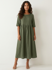 Lightweight midi dress with pockets - Emma