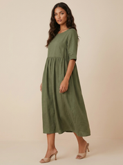 Lightweight midi dress with pockets - Emma