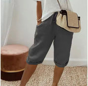 Linen Bermuda Shorts with Drawstring Waist - Nora