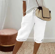 Linen Bermuda Shorts with Drawstring Waist - Nora