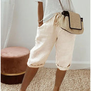 Linen Bermuda Shorts with Drawstring Waist - Nora