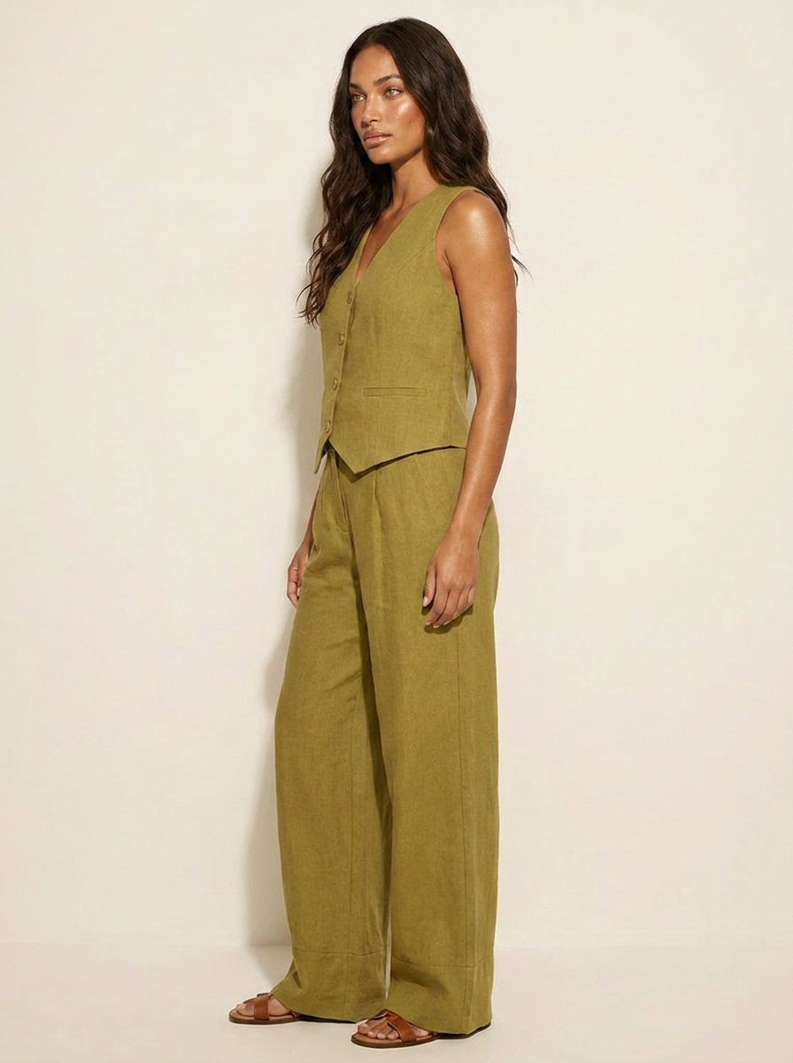 Linen Elegance Two-Piece Set – Amara