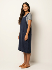 Linen Pinafore Dress with Pockets - Silvia