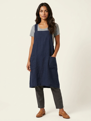 Linen Pinafore Dress with Pockets - Silvia
