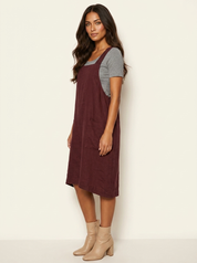 Linen Pinafore Dress with Pockets - Silvia