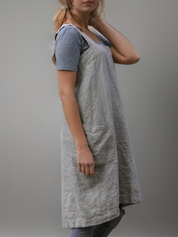 Linen Pinafore Dress with Pockets - Silvia