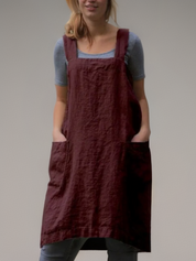 Linen Pinafore Dress with Pockets - Silvia